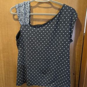 Joseph Ribkoff Black and White Polka Dot Tank